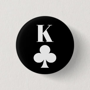 King of Clubs - Playing Card Symbol Classic Button