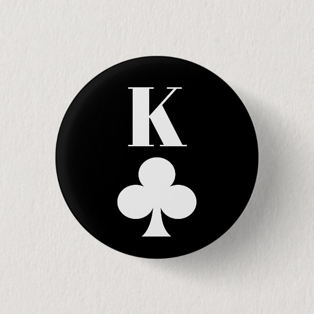 King of Clubs - Playing Card Symbol Classic Button (Vorderseite)