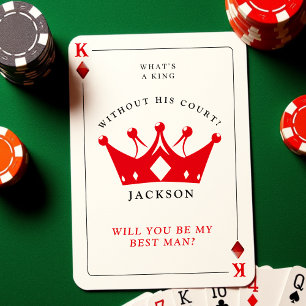 King of Diamonds Poker Trauzeuge Vorschlagskarte RSVP Karte