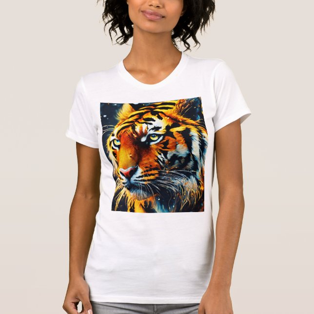 "King of Fire - Fierce Lion T - Shirt" T-Shirt (Vorderseite)