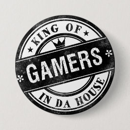 King of Gamers Funny Button für Nerd und Geeks