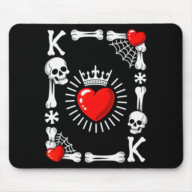King Of Hearts Card Costume Funny Halloween King O Mousepad (Vorne)