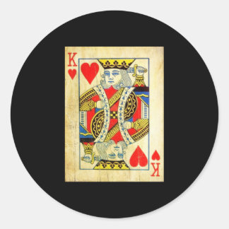 King Of Hearts Card Deck Old Runder Aufkleber
