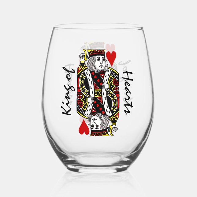 King of Hearts Design Verre sans pierre (Recto)