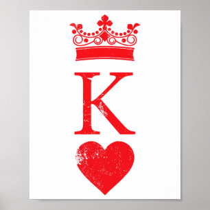 King of Hearts Halloween Kostüm Vintager Poker Aut Poster