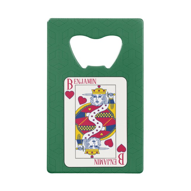 King of Hearts Individuelle Name Playing Geldbeutel Flaschenöffner (Vorderseite)