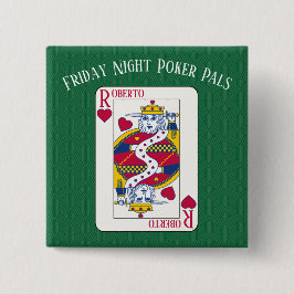 King of Hearts Individuelle Name Spielkarte Button