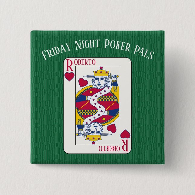 King of Hearts Individuelle Name Spielkarte Button (Vorderseite)