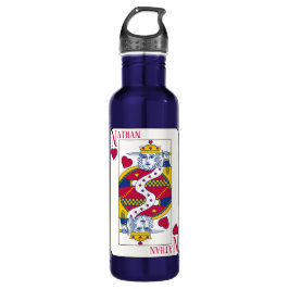 King of Hearts Individuelle Name Spielkarte Edelstahlflasche