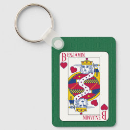 King of Hearts Individuelle Name Spielkarte Schlüsselanhänger