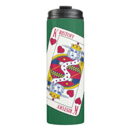 King of Hearts Individuelle Name Spielkarte Thermosbecher