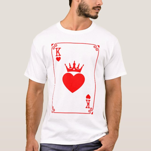 King of Hearts King Queen Couple Halloween Kostüm T-Shirt (Vorderseite)