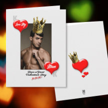 King of Hearts Liebe My Man Valentine's Day Card