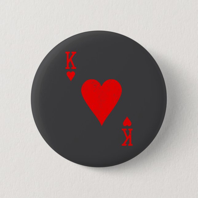 King Of Hearts Matching Couple Saint Valentine's D Button (Vorderseite)