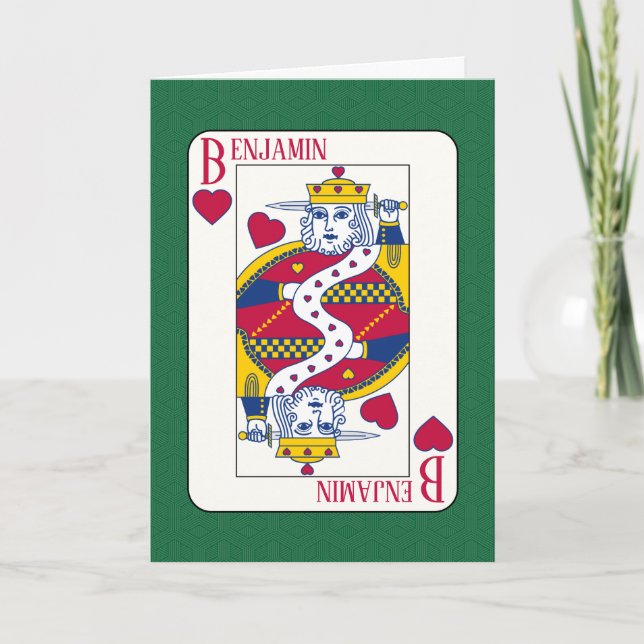 King of Hearts Nom personnalisé Carte de jeu Valen (Devant)