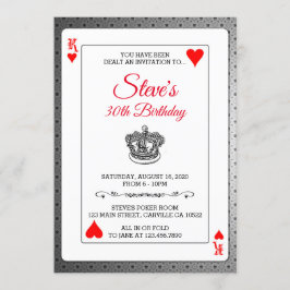King of Hearts Poker Spielkarten Einladung zum Geb