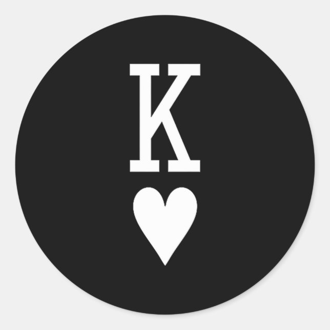 King Of Hearts Queen Of Hearts Couples Matching Me Runder Aufkleber (Vorderseite)