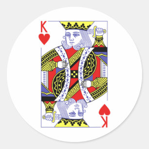 King of Hearts Royal Flush Halloween Playi Runder Aufkleber