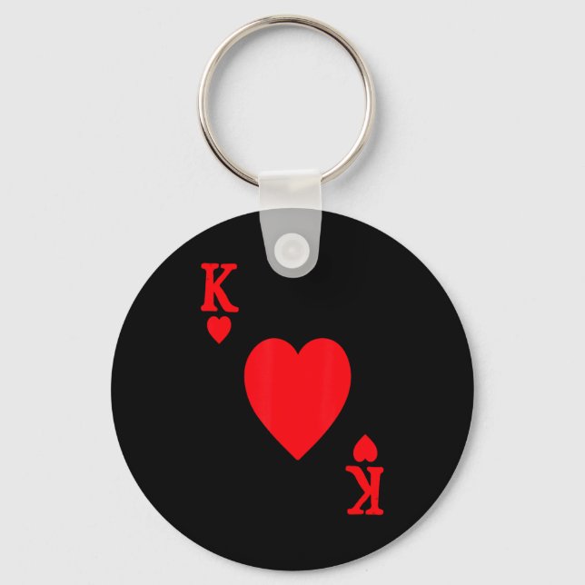 King Of Hearts Valentine's Day Lover Royal Flush F Schlüsselanhänger (Vorderseite)