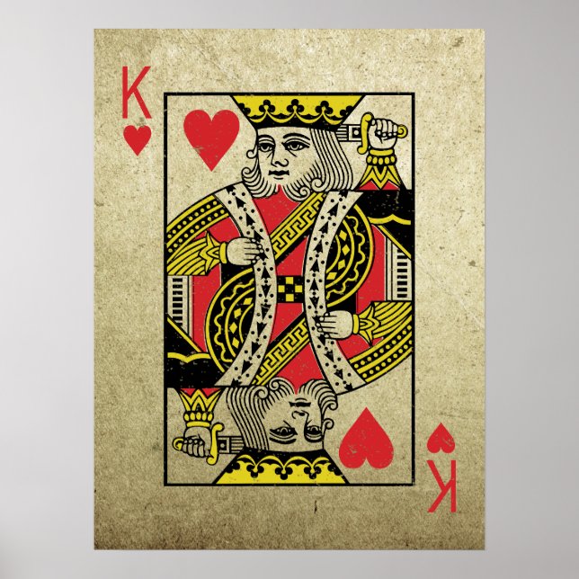 King of Hearts Vintage Style Playing Cards Poster (Vorne)