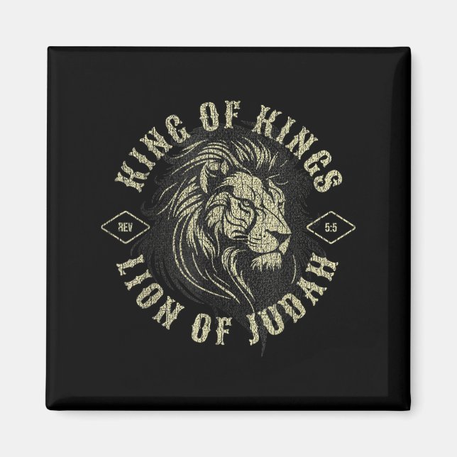 King Of Kings Lion Of Judah Christian Faith Religi Magnet (Vorne)