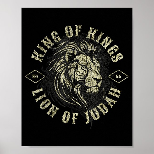 King Of Kings Lion Of Judah Christian Faith Religi Poster (Vorne)