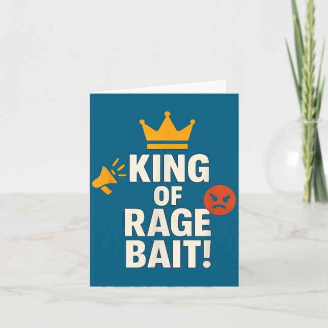 King Of Rage Bait Funny Internet Meme Gamer Quote  Karte (Vorderseite)