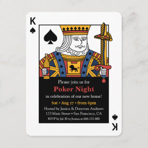 King of Spades Poker Night Housewarming Party Einladung