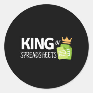 King of Spreadsheets Klassischer Rundaufkleber Runder Aufkleber