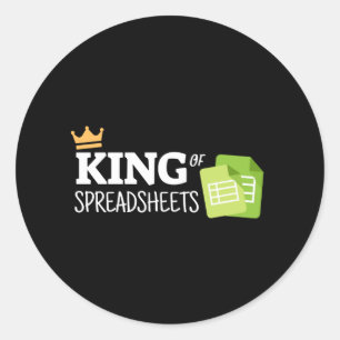 King of Spreadsheets Klassischer Rundaufkleber Runder Aufkleber