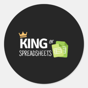 King of Spreadsheets Klassischer Rundaufkleber Runder Aufkleber