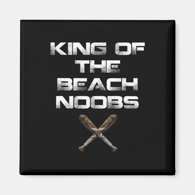 King of the Beach Noobs Video Game Shirt Magnet (Vorne)