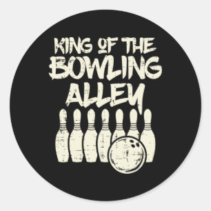 King of the Bowling Alley Bowler Vater Men Boys Ki Runder Aufkleber