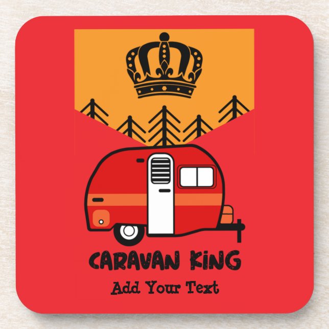 King of the Camper - Funny Camping RV Kaffee Mu Getränkeuntersetzer (Vorderseite)