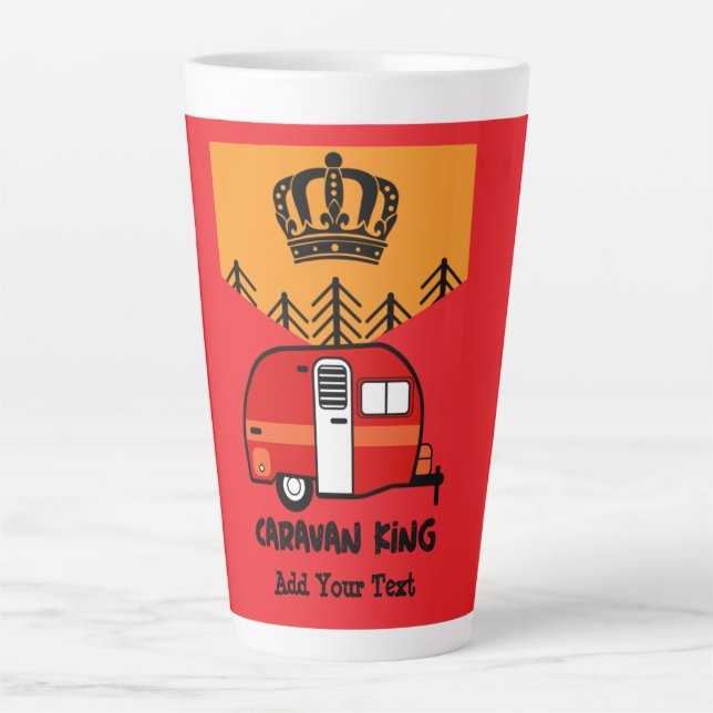 King of the Camper - Funny Camping RV Kaffee Mu Milchtasse (Vorderseite)