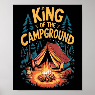 King of the Campground Funny Camping Vater Zelt Ca Poster