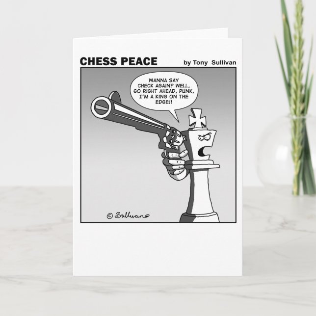 King of the Edge Schach Peace Cartoon Karte (Vorderseite)