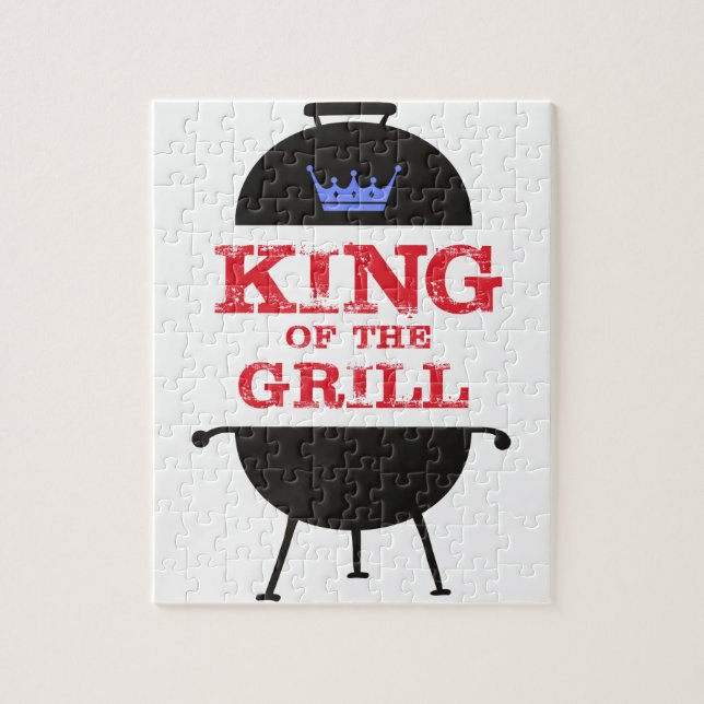 King of the Grill, blau-kronenrot (Vertikal)