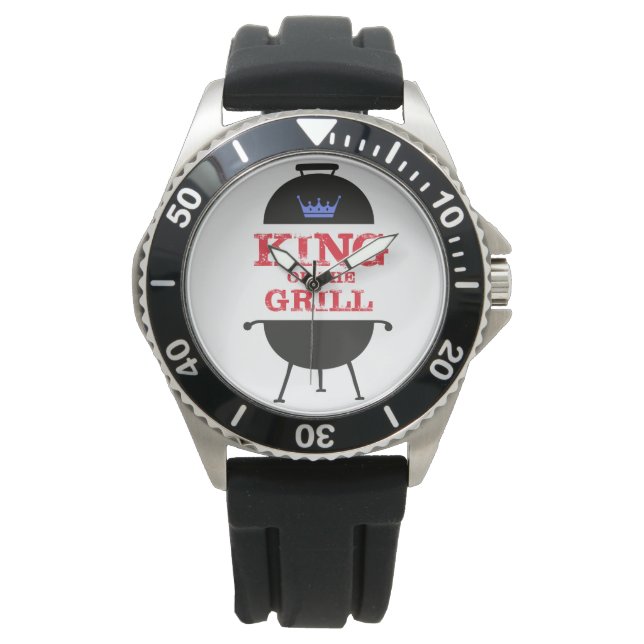 King of the Grill, blau-kronenrot Armbanduhr (Vorderseite)