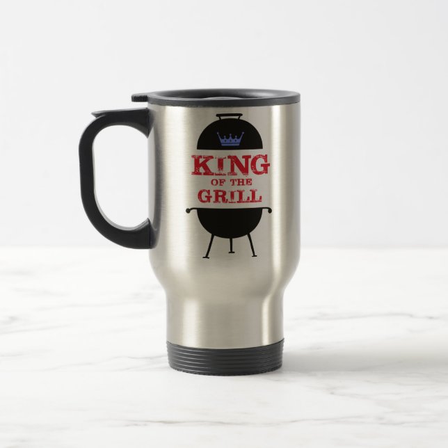 King of the Grill, blau-kronenrot Reisebecher (Links)