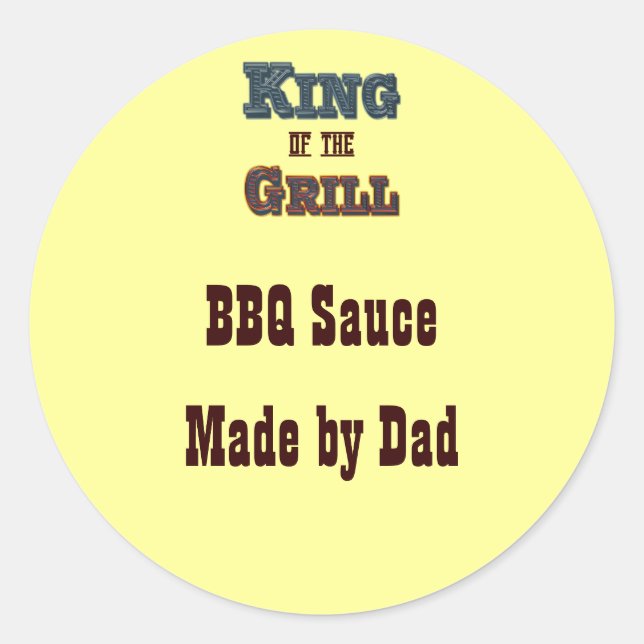 King of the Grill Custom Canning Label Aufkleber (Vorderseite)