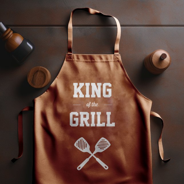 King of the Grill Funny Light Brown Grilling Schürze (Von Creator hochgeladen)