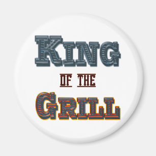 King of the Grill GRILLEN Cooking Slogan Kühlschra Magnet