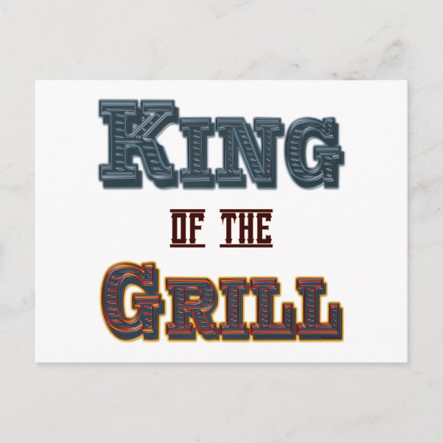 King of the Grill GRILLEN Cooking Slogan Postkarte (Vorderseite)