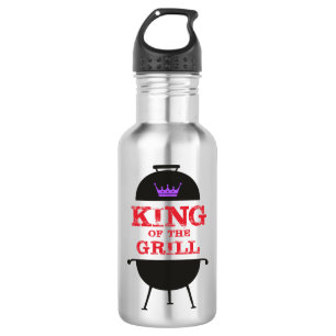 King of the Grill, Lila schwarze Krone, rot Edelstahlflasche