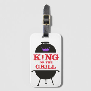 King of the Grill, Lila schwarze Krone, rot Gepäckanhänger