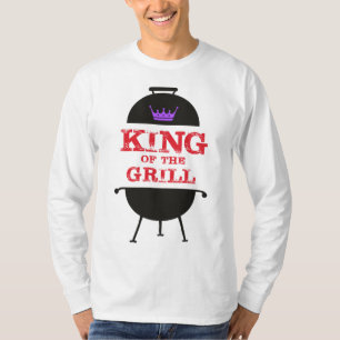 King of the Grill, Lila schwarze Krone, rot T-Shirt