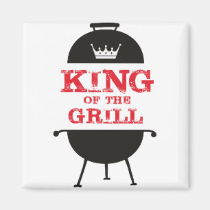 King of the Grill, Schwarz-weiß Crown Red Magnet