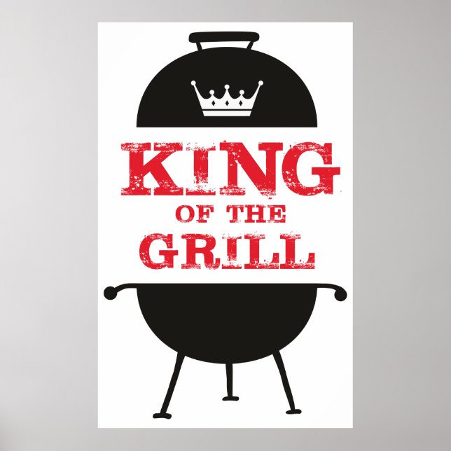 King of the Grill, Schwarz-weiß Crown Red Poster (Vorne)