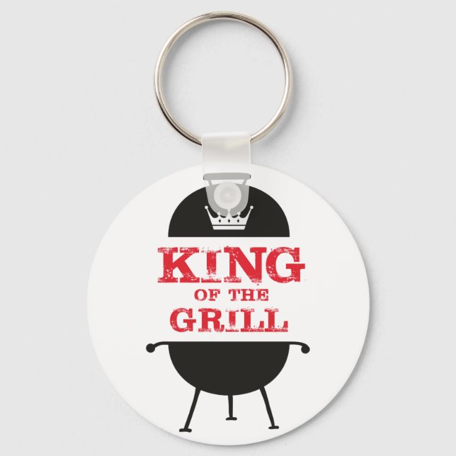 King of the Grill, Schwarz-weiß Crown Red Schlüsselanhänger (Vorderseite)